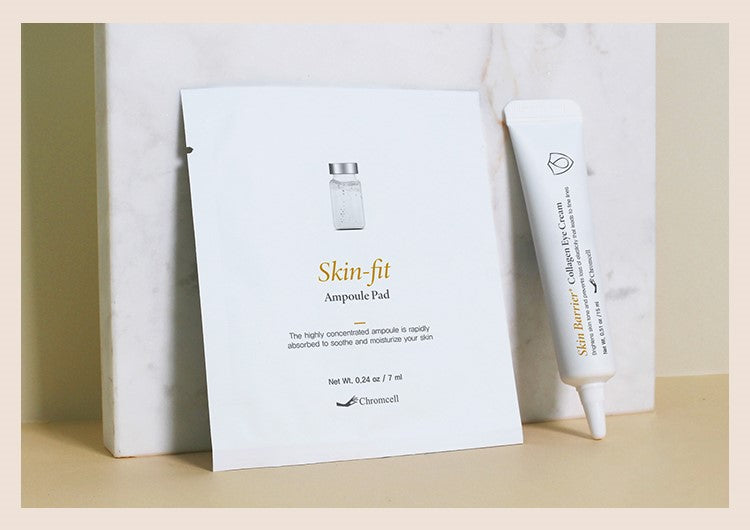 CHROMCELL line is carefully formulated to target skin that lacks radiance and dehydrated skin types with ingredients like Hydrolyzed Collagen, Squalane and Madecassoside